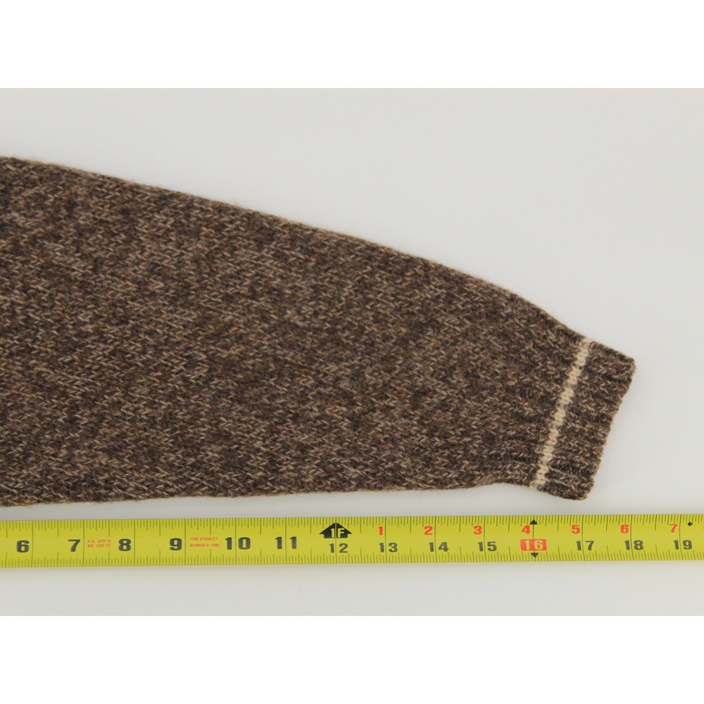 Structure Shetland Wool Fair Isle Sweater mens Medium Brown Cream Crewneck Knit - Picture 5 of 9